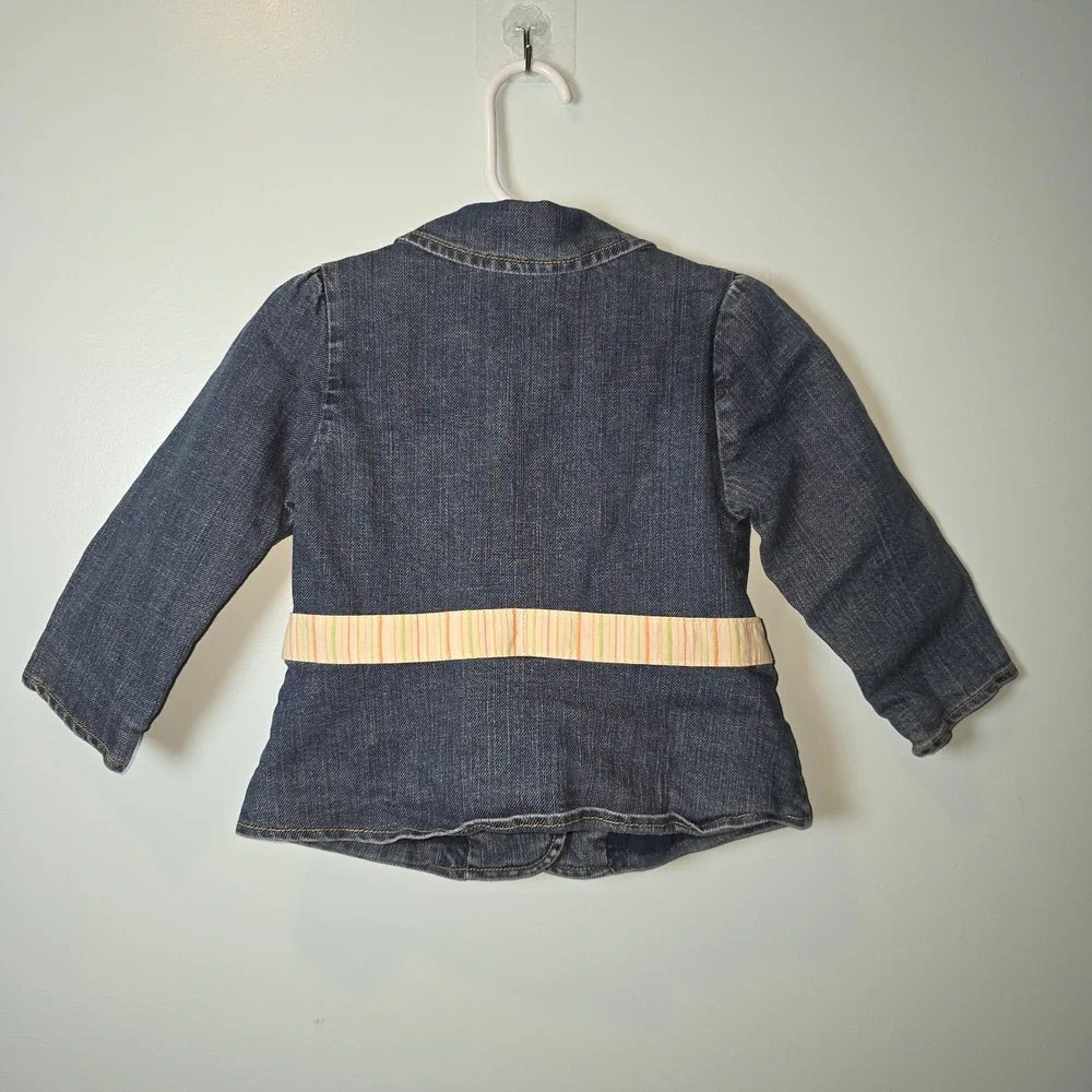 Gymboree WILDFLOWER FIELDS Orange Flower Denim Jean‎ JACKET Girls Sz 2T Y2k